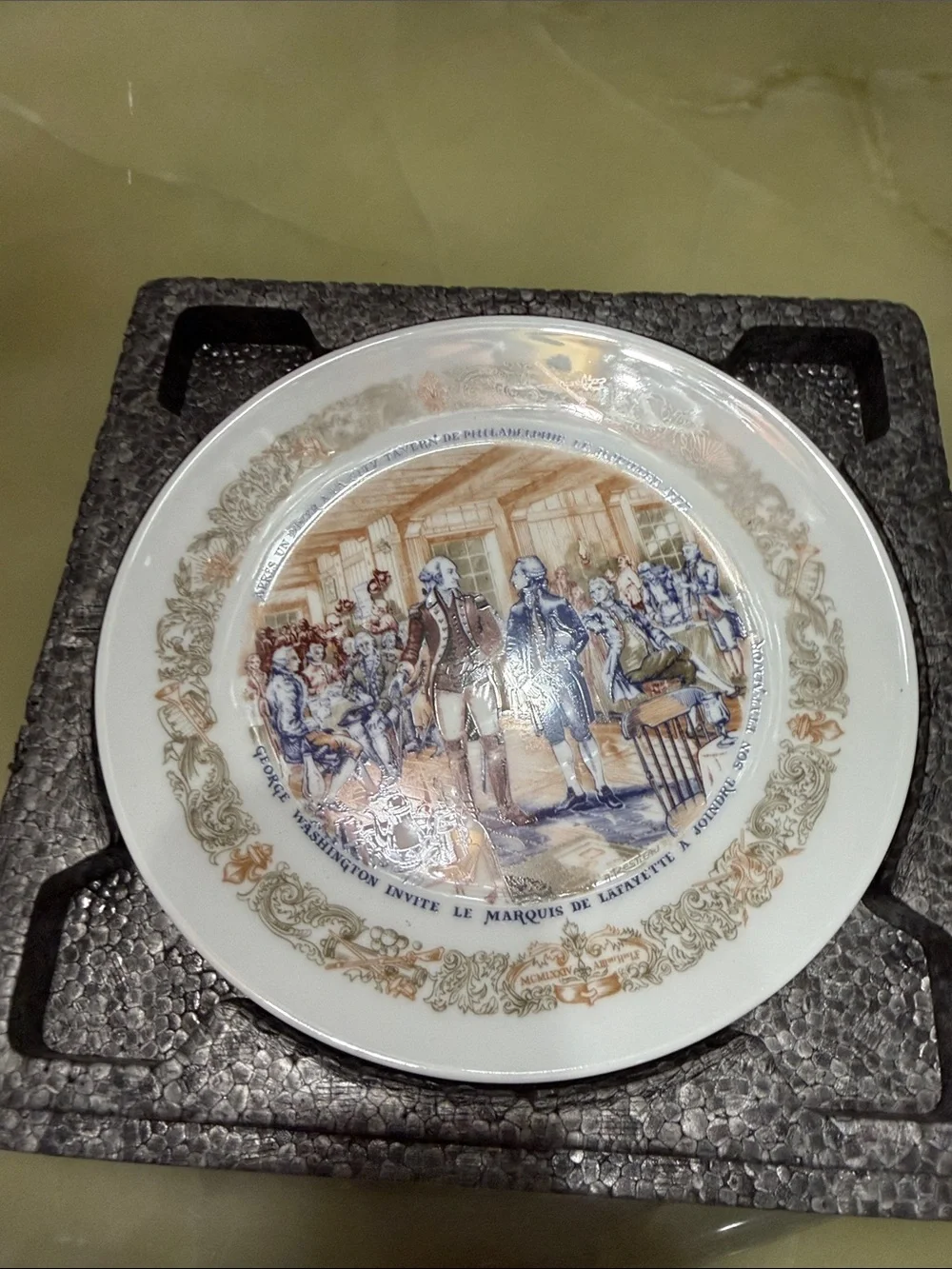 D’Arceau Limoges Lafayette Legacy Plate III 1974 COA Box Washington Lafayette